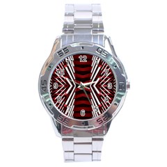 Abstract Pattern Stainless Steel Analogue Watch