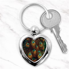 Peacock Feathers Key Chain (Heart)