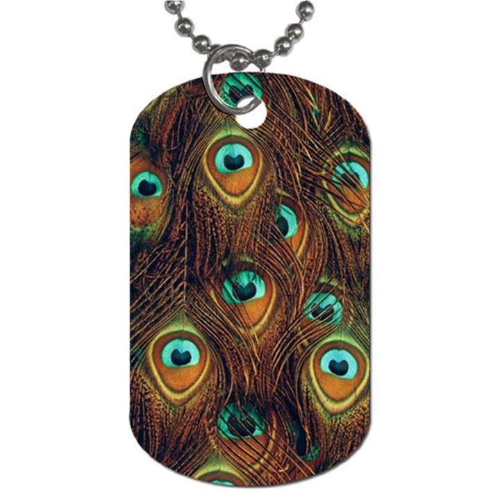 Peacock Feathers Dog Tag (One Side)