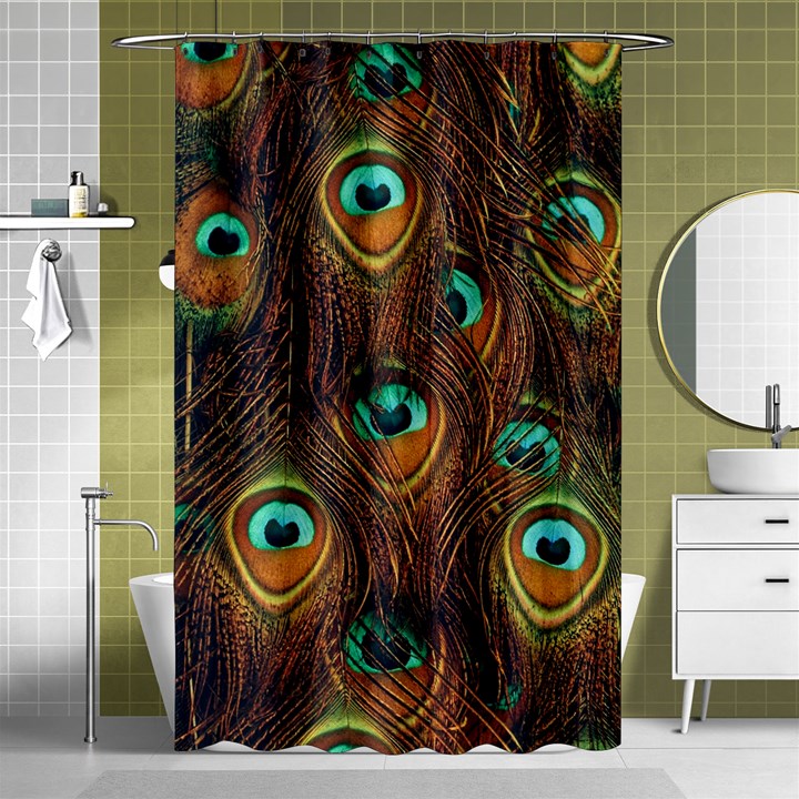 Peacock Feathers Shower Curtain 48  x 72  (Small) 