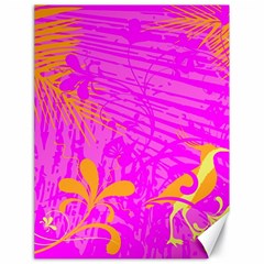 Spring Tropical Floral Palm Bird Canvas 18  X 24  by Ravend