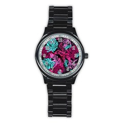 Illustration Sheets Drawing Reason Pattern Stainless Steel Round Watch by Ravend