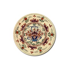 Vintage Antique Plate China Rubber Round Coaster (4 Pack)