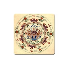 Vintage Antique Plate China Square Magnet