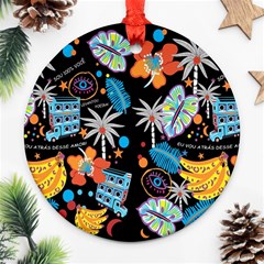 Design Print Pattern Colorful Ornament (round) by Ravend