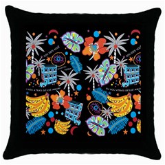 Design Print Pattern Colorful Throw Pillow Case (black) by Ravend