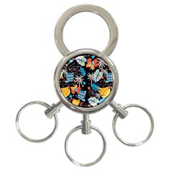 Design Print Pattern Colorful 3-ring Key Chain by Ravend