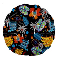 Design Print Pattern Colorful Large 18  Premium Round Cushions by Ravend