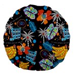 Design Print Pattern Colorful Large 18  Premium Round Cushions Back