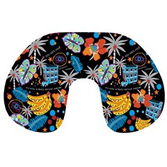 Design Print Pattern Colorful Travel Neck Pillow by Ravend