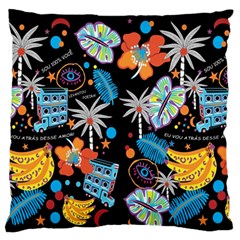 Design Print Pattern Colorful Large Flano Cushion Case (one Side) by Ravend