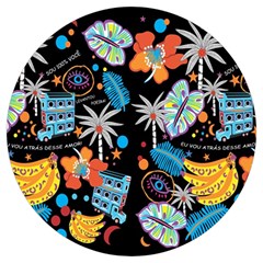 Design Print Pattern Colorful Round Trivet by Ravend