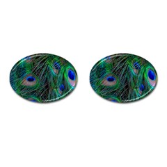 Beautiful Peacock Feathers Cufflinks (oval) by Ravend