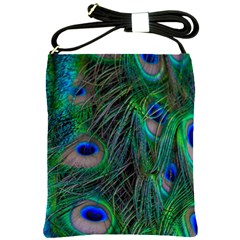 Beautiful Peacock Feathers Shoulder Sling Bag by Ravend