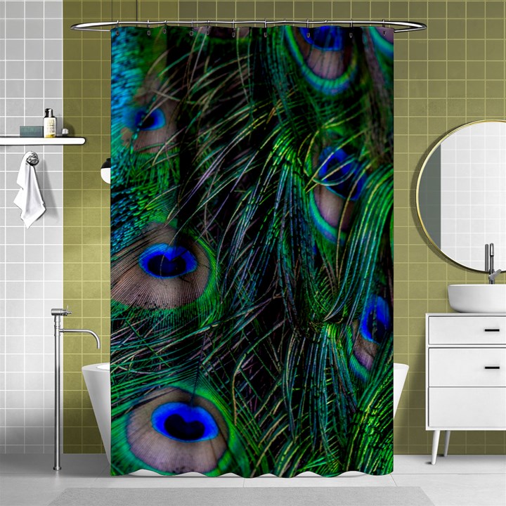 Beautiful Peacock Feathers Shower Curtain 48  x 72  (Small) 