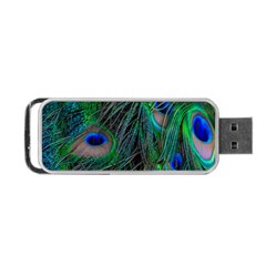 Beautiful Peacock Feathers Portable Usb Flash (two Sides) by Ravend