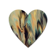 Abstract Painting In Colored Paints Heart Magnet