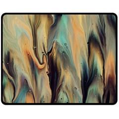 Abstract Painting In Colored Paints Fleece Blanket (medium) 