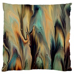 Abstract Painting In Colored Paints Large Cushion Case (two Sides) by Ravend