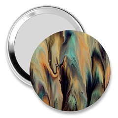 Abstract Painting In Colored Paints 3  Handbag Mirrors