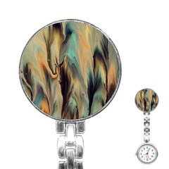 Abstract Painting In Colored Paints Stainless Steel Nurses Watch