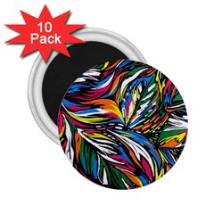 Tropical Monstera Pattern Leaf 2 25  Magnets (10 Pack)  by Ravend