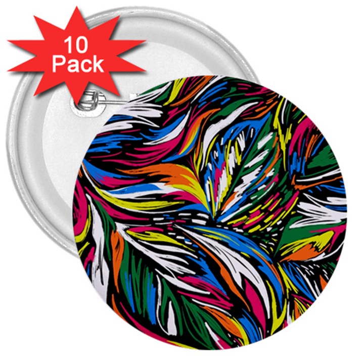 Tropical Monstera Pattern Leaf 3  Buttons (10 pack) 