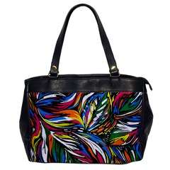 Tropical Monstera Pattern Leaf Oversize Office Handbag by Ravend