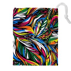 Tropical Monstera Pattern Leaf Drawstring Pouch (5xl) by Ravend