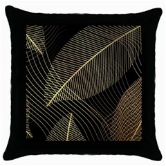 Leaves Nature Art Design Pattern Throw Pillow Case (black) by Ravend