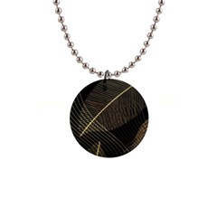 Leaves Nature Art Design Pattern 1  Button Necklace by Ravend