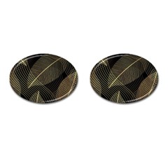 Leaves Nature Art Design Pattern Cufflinks (oval) by Ravend