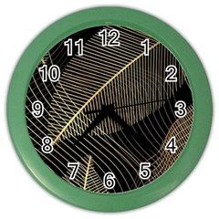 Leaves Nature Art Design Pattern Color Wall Clock by Ravend