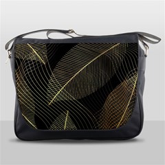 Leaves Nature Art Design Pattern Messenger Bag by Ravend