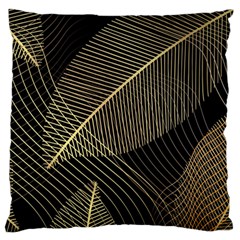 Leaves Nature Art Design Pattern Large Flano Cushion Case (one Side) by Ravend