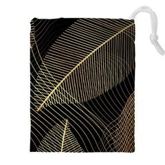 Leaves Nature Art Design Pattern Drawstring Pouch (4xl) by Ravend