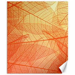 Orange Leaf Texture Pattern Canvas 8  x 10 