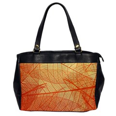 Orange Leaf Texture Pattern Oversize Office Handbag