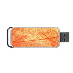 Orange Leaf Texture Pattern Portable USB Flash (One Side)