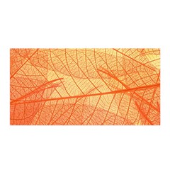 Orange Leaf Texture Pattern Satin Wrap 35  X 70  by Ravend