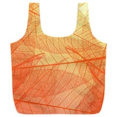 Orange Leaf Texture Pattern Full Print Recycle Bag (XXL)