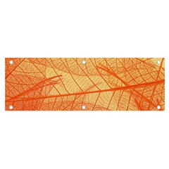 Orange Leaf Texture Pattern Banner and Sign 6  x 2 