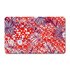 Leaf Red Point Flower White Magnet (rectangular) by Ravend