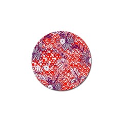 Leaf Red Point Flower White Golf Ball Marker (4 Pack) by Ravend