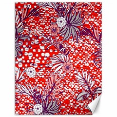 Leaf Red Point Flower White Canvas 12  X 16  by Ravend