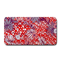 Leaf Red Point Flower White Medium Bar Mats by Ravend