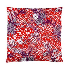 Leaf Red Point Flower White Standard Cushion Case (one Side) by Ravend