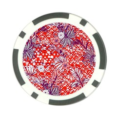 Leaf Red Point Flower White Poker Chip Card Guard (10 Pack) by Ravend