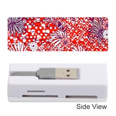 Leaf Red Point Flower White Memory Card Reader (stick) by Ravend