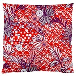 Leaf Red Point Flower White Large Cushion Case (Two Sides) Front